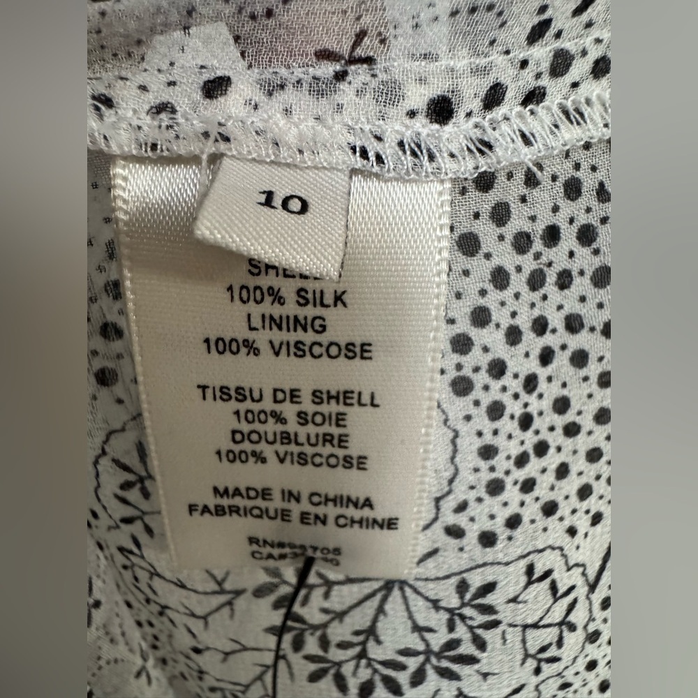 Rebecca Taylor Long Sleeve Pintuck Silk Dress Gray Floral Size 10 NWT $525 - Picture 5 of 12